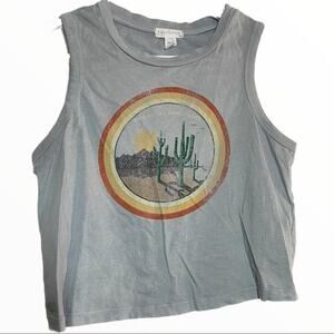 Full Tilt Crop Top 100% Cotton Tank Desert Cactus Dusty Gray Medium
